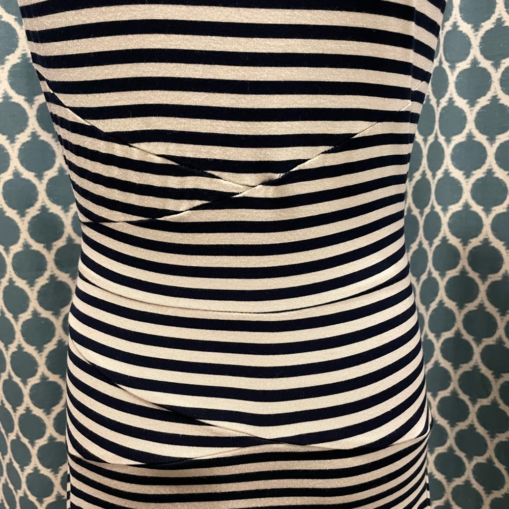 Market & Spruce navy and white stretch tank dress, medium. - Picture 3 of 6